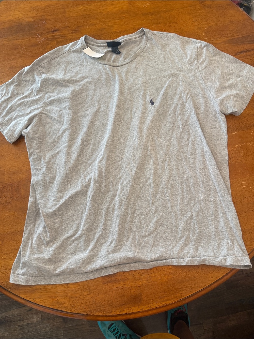 Ralph Lauren Light Gray Crewneck Tee with Polo Pony Embroidery xxl